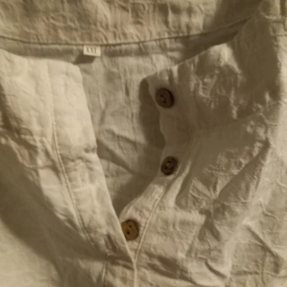 EUC white / off white linen shirt. xl - Picture 6 of 11